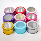 In Stock Round Spice Tin Can Food Grade With Pvc Window Lid