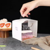 Custom Handle Cookie Box Biscuits Food Packaging Box Clear Dessert Box With Lid