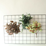 Who2021lesale green plant wall simulation flower foreign trade green plant decoration wedding holding 6 eyebrow leaves