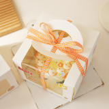 Wholesale Customizable Box Small Carton Wedding Cake Box With Window Fold Carton Transparent Flower Box