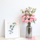 2021Artificial flowers wholesale wedding decoration family simulation flower cross border export 3 head corner roses