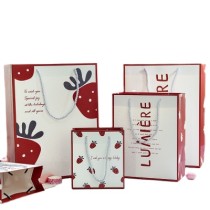 New style lovely pink paper bag shopping paper bags with your own logo packaging gift paper bag with handle
