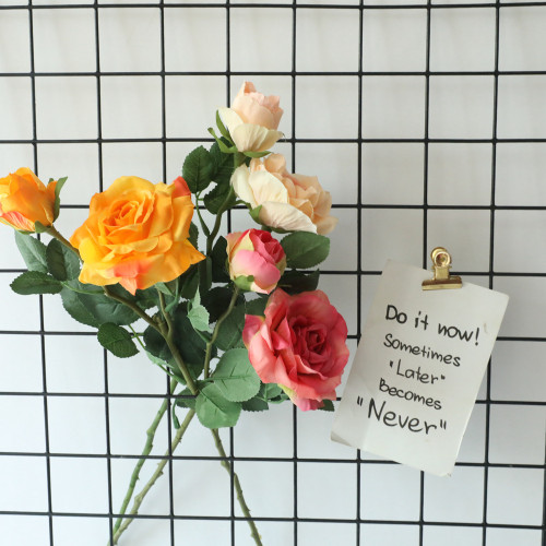 Manufacturers wholesale holding flowers single simulation flowers foreign trade family decoration wedding Jenny roses