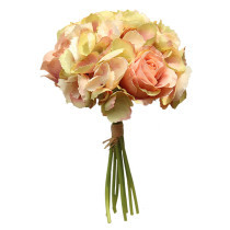 2021Simulated flower manufacturer's family decoration wedding handhold flower road guide Hydrangea rose bundle