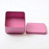 High Quality Cheap Custom Gift Tea Tin Box Simple Color Square Tinplate Packaging Candy Tin Box