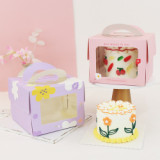 Wholesale Customizable Box Small Carton Wedding Cake Box With Window Fold Carton Transparent Flower Box