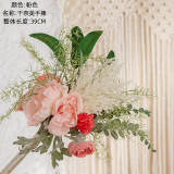 2021Manufacturer green plant wholesale wedding cross border holding bridal simulation flowers