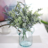 wholesale wool planting Eucalyptus with grass simulation flowers wholesale artificial flowers wedding decoration money leaves
