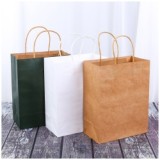 Wholesales Custom Logo Printed Brown Kraft Paper Bag For Food Clothes Packaging
