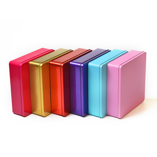 Acceptable Customer'S Logo Custom Food Grade Square Cookie Tin Box