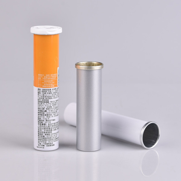 Custom empty Aluminum tube 18 pill Vitamin C Effervescent Tablets Cans wholesale