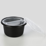 Round 100% food grade microwave oven safe plastic souce container frozen food box packaging disposable food container