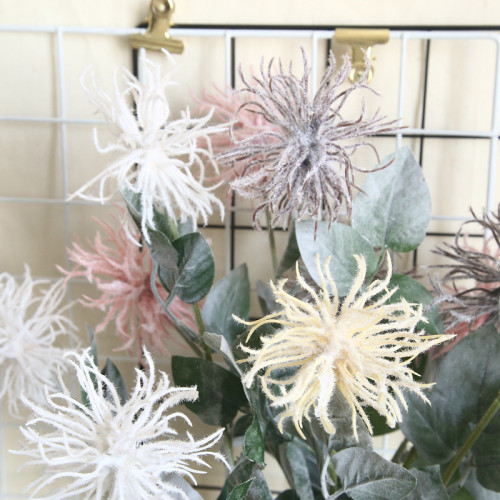 Wholesale arrangement of simulated flowers family decoration wedding holding flowers road guide flocked sea urchin