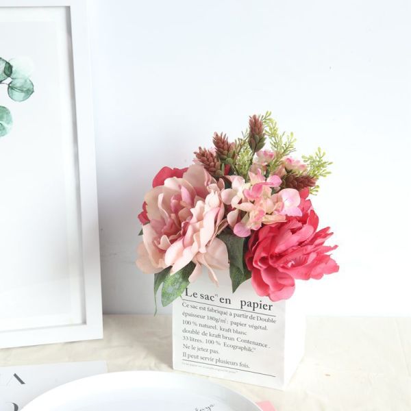 Manufacturer wholesale hand held flower simulation flower foreign trade family decoration wedding Milan peony Hydrangea bundle