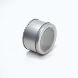 wholesale Custom Design Silver White Round Gift Plain USB Tin Box With PVC Window