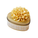 Best selling products  customized sweet tin box cloth flower ball golden tin box for soap