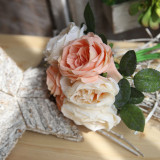 2021Simulated flower rose bouquet wedding family background flower wall photography set