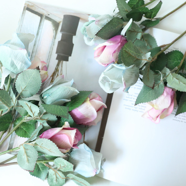 2021Simulated flowers wedding holding flowers family background flower wall photography props set single rose
