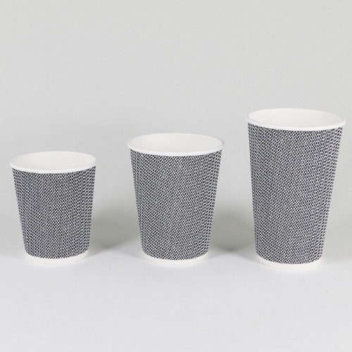 8oz  Hot Drink Eco Friendly Corrugated Ripple Wall Paper Coffee Cup With Lid