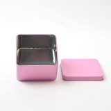 Metal solid color printing square shape Women's Day gift metal tin box for biscuits