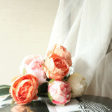 2021Green plant wholesale wedding simulation flower manufacturer decoration round rose