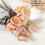 2021Manufacturers wholesale green plants cross-border decorations Wedding Rose dry bouquet