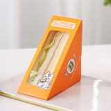 Custom Logo Waterproof Oil Proof Paper Box Sandwich Cake Box Decorative Folding Food Packaging Paper Box