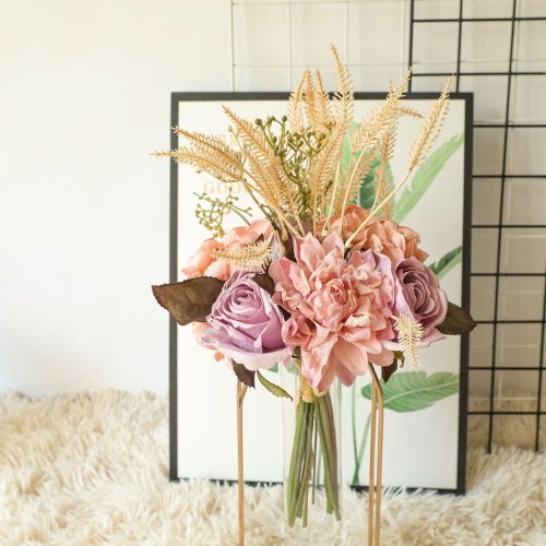 2021China simulation flower wholesale home decoration rose dry bouquet