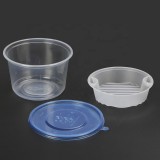 24 oz. microwavable contact clear, white round Deli or soup container - 600/Case