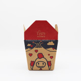 Disposable Printed Kraft Paper Pulp Pasta Noodle Box To TakeAway Biodegradable Fast Food Container 16oz 26oz 32oz 46oz Many Size