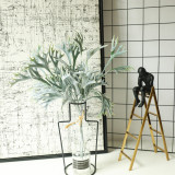 2021Manufacturer's artificial flower decorations wedding cross border wholesale green plant wind flocking antler grass