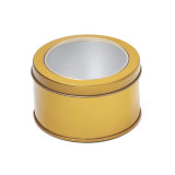 Round Tin Box Cake Metal Can PVC Window Logo Custom Tea Jar Luxury Round Tin Box