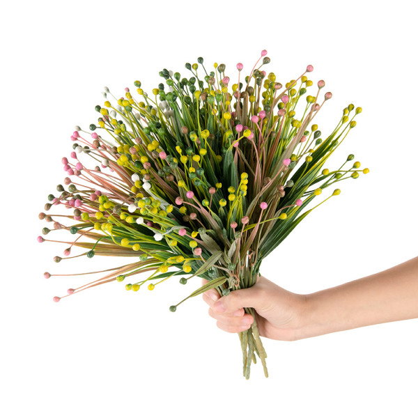 Simulated Florist family made flowers and green plants wholesale wedding cross border decorations Doudou grass with grass