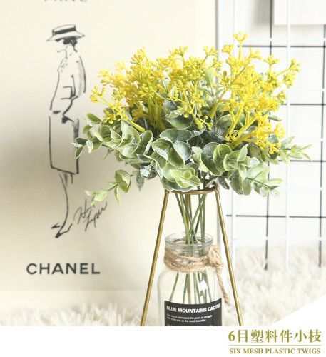 2021Home decoration wedding handhold flower of flower rice seed fruit imitation flower manufacturer Eucalyptus
