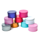 Custom Printed Round Tin Boxes Wedding Candy Packaging Soap Tin Box Color Tin Can With Lid