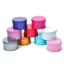 Custom Printed Round Tin Boxes Wedding Candy Packaging Soap Tin Box Color Tin Can With Lid