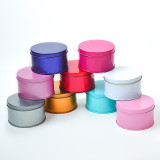 Custom Design Sliver White  mini Round  Tin Box for USB and candle