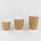 10oz disposable kraft double wall paper cups take away paper cup