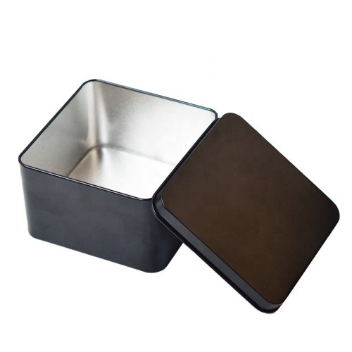 Round tin boxes Black Square Vintage Tin Can Black Metal Square Chocolate tin can