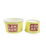 Special Design 6oz 7oz eco friendly biodegradable customized instant noodle paper rice bowl ice cream bowl with lid