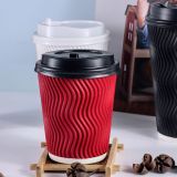 10oz disposable kraft double wall paper cups take away paper cup