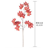 2021Manufacturers wholesale simulation flowers and green plants wedding decoration crafts red maple leaves