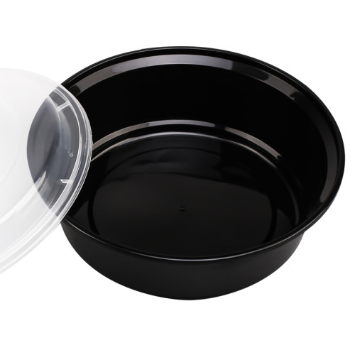 Round Bowl 32oz Black Disposable Take away Food packaging Box Container