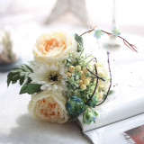 Manufacturers wholesale imitation flowers foreign trade fake flowers, export wedding home decorations rose Fulang bouquet