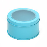 Round Tin Box Cake Metal Can PVC Window Logo Custom Tea Jar Luxury Round Tin Box