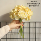 2021Simulated flower manufacturer's family decoration wedding handhold flower road guide Hydrangea rose bundle