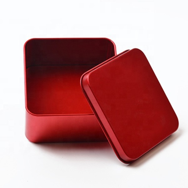 High Quality Cheap Custom Gift Tea Tin Box Simple Color Square Tinplate Packaging Candy Tin Box