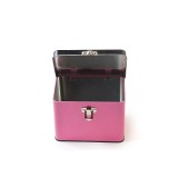 rectangle shape Luxury jewelry metal tin packaging box with lock and key