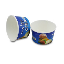 Food grade 3oz 5oz 8oz custom print pla paper disposable icecream cups with dome lid