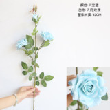 2021Artificial flowers wholesale wedding decoration family simulation flower cross border export 3 head corner roses